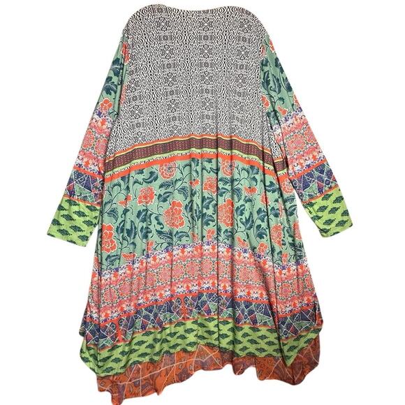 Soft Surroundings Womens 3X Longline Cardigan Kimono Duster Open Front Kimono EC - Picture 2 of 8